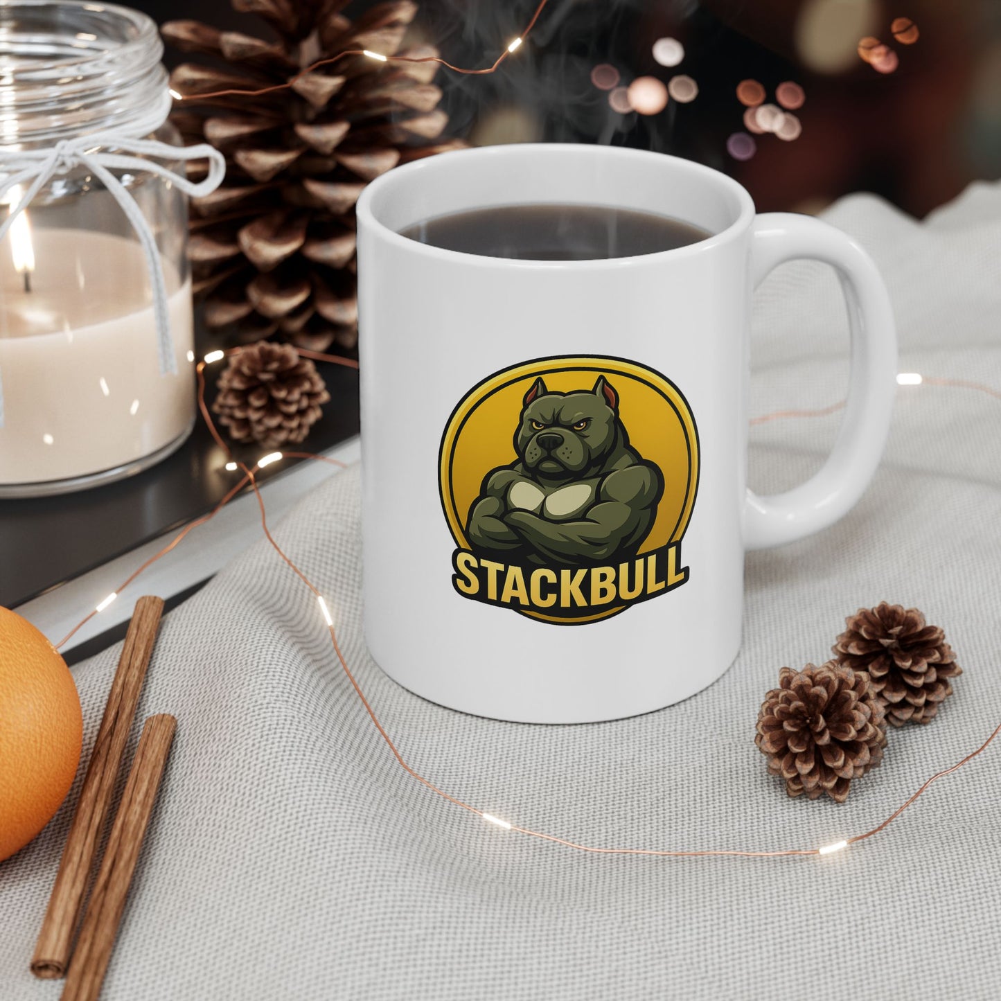 StackBull Ceramic Mug, (11oz, 15oz)